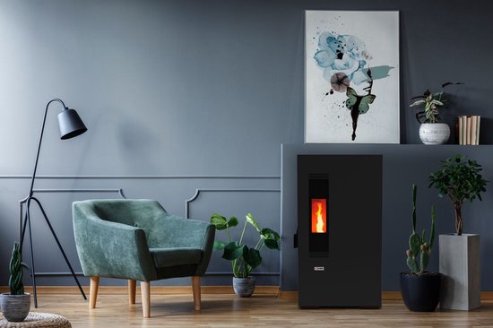 Pelletbox VAASA 5 - 4,9 kW - voor maximaal 135m3 - zwart - compact model