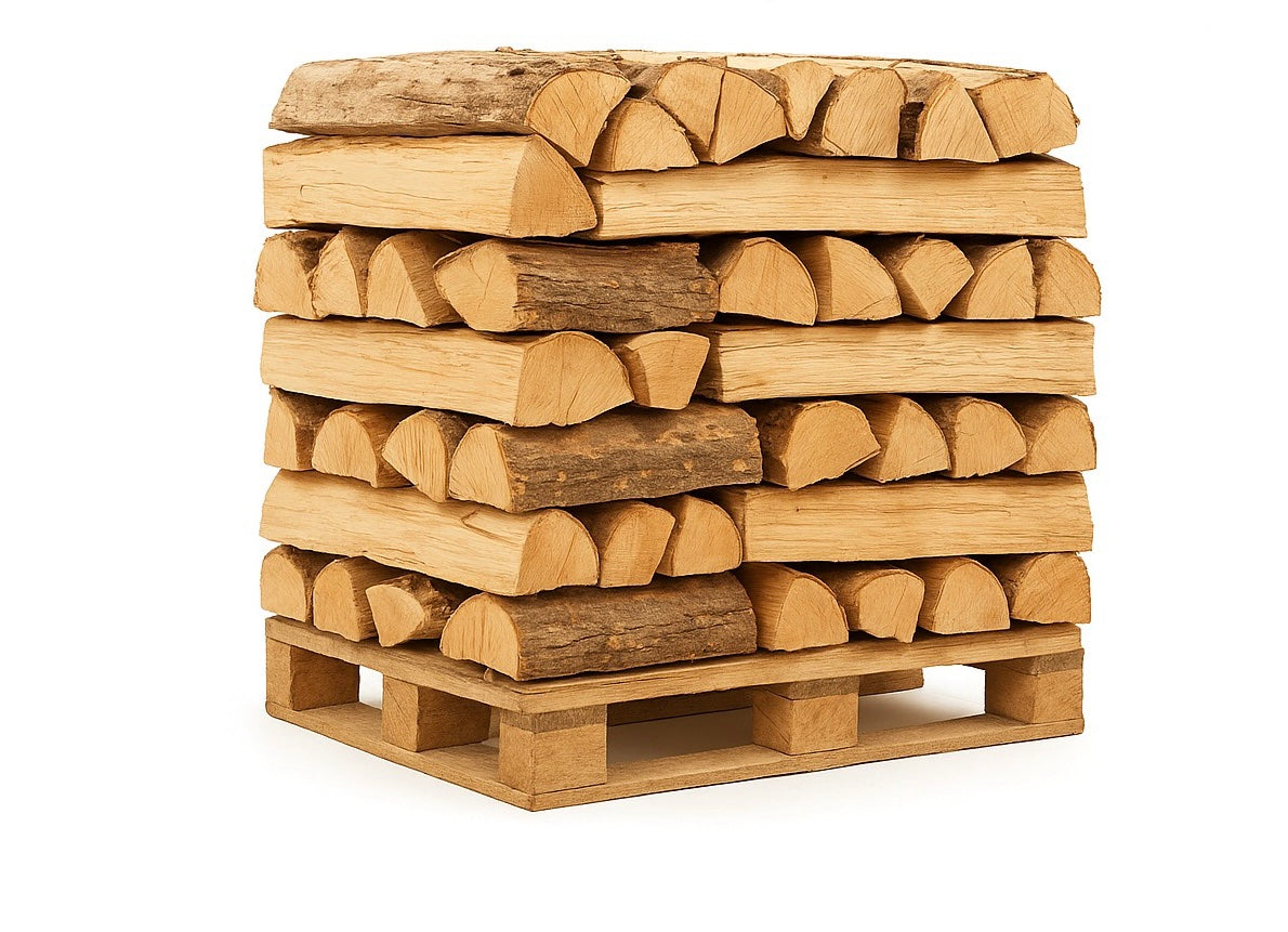 Brandhout – 5 kubieke meter houtblokken van 30-33 cm op een pallet